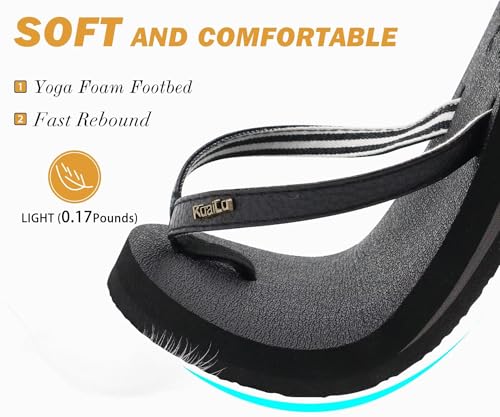 Image of KuaiLu Flip Flops for Women with Arch Support Summer Beach Thong Sandals