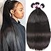UNICE Hair 10A Malaysian Straight Human Hair 3 Bundles Unprocessed Virgin Human Hair Weave Extensions (16 18 20 inch)