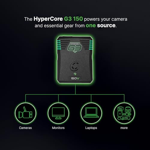 Image of Core HyperCore G3 150 V-Mount Smart Battery Pack - 158Wh, 20A Draw, USB-C PD Input /Output, 145W /45W Power Ports, Compact & Lightweight - Ideal for High-Power Video Equipment (V-Mount)