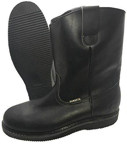 Dona Michi Men's Work Boots light-W. Pull On Leather Brown Black oil slip resistant2