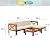 5-Piece Acacia Wood Outdoor Sofa Set Patio Bistro Set Furniture Outdoor Chat Conversation Table Chair Set with Water Resistant Cushions and Coffee Table for Beach Backyard Garden