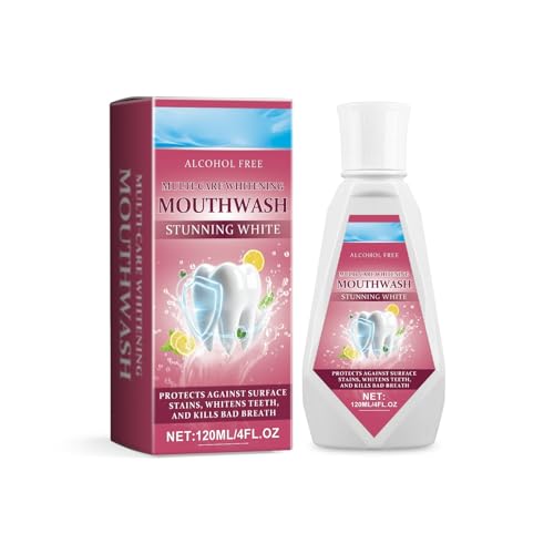 Obtén una boca fresca con el enjuague bucal con problemas de goma de mascar de menta, no irritante y con alcohol. (120 ml) cepillos de dientes recargables (rojo sandía, 6 x 14,1 cm)