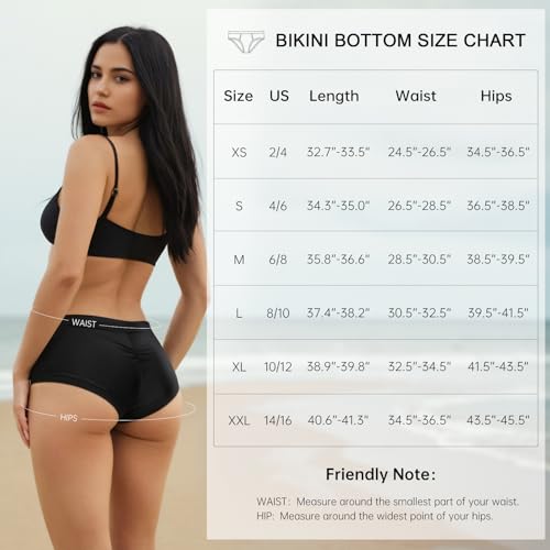 Annbon Ruched Scrunch Butt Bikini Bottoms Mid Rise boy Short Swim Bottoms Bathing Suit Bottoms for Women Full Coverage4