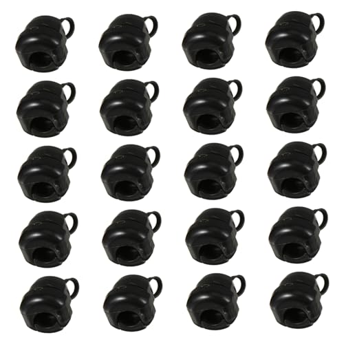 Hohopeti Lot de 20 Douilles de Décharge de Câble en Nylon Boucle de Protection de Câble Fixation Résistante Utilisation Professionnelle Couleur Noire Accessoires
