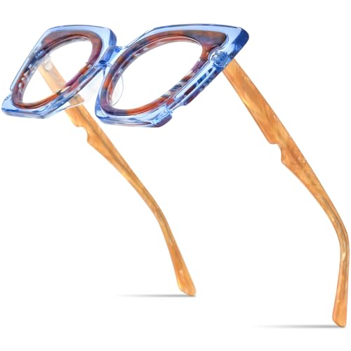 Image of HEPIDEM Gradient Multicolor Acetate Glasses Frame Women Big Oversize Eyeglasses 2023 New Spectacles Eyewear