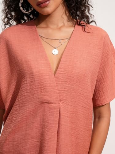 Image of Tokyo Talkies Women's Dresses for Women | Solid Color | Kaftan Style | Holiday Midi Dress | Short Kaftan Sleeves | Relaxed & Elegant