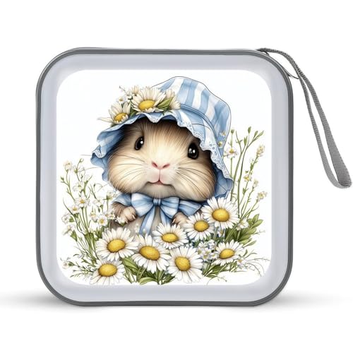 Jubonexis Süßes Baby-Meerschweinchen-CD-Etui, DVD-Aufbewahrung, tragbar, für Auto, Zuhause, Reisen Jubonexis Süßes Baby-Meerschweinchen-CD-Etui, DVD-Aufbewahrung, tragbar, für Auto, Zuhause, Reisen