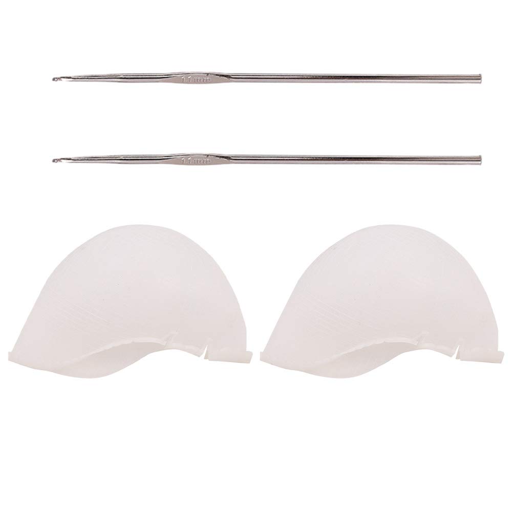 Gorros de Silicona Cómodo y Fácil de Usar para Teñido del Cabello Juego de 2 con Aguja Accesorios Profesionales para Peluquería y Mechas