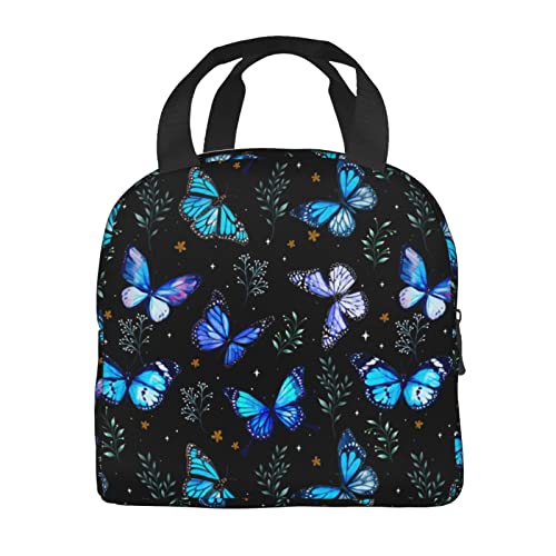 Odfovowo Butterflies Lunch Box Lunch Bag Portable Insulated Lunch Box For Women Men Cooler Tote Bag With Front Pocket For Work Picnic Trave #TOP6