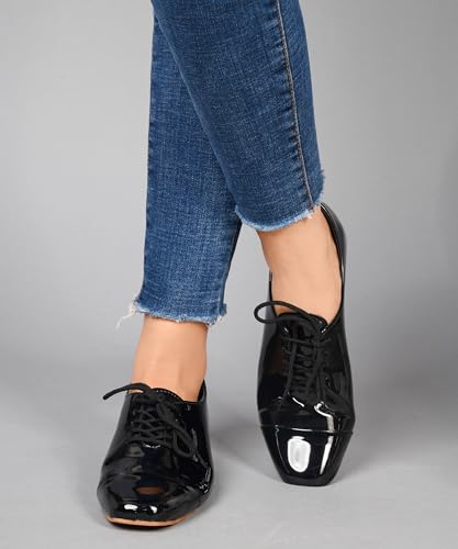 Image of JM LOOKS Women's Brogue Dress Shoes for Women, Lace-up for Women, Comfortable Formal Business Office Work Vintage Oxfords Shoes