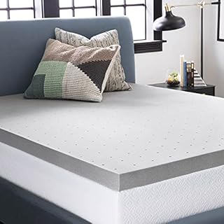 LUCID 3 Inch Bamboo Charcoal Memory Foam Mattress Topper - King