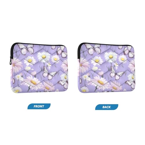 Funda para Portátil 13-14 Pulgadas Blanca con Mariposas y Margaritas miniatura 2