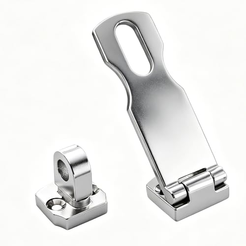 Image of Stainless Steel Hasps Marine Grade 316 SS Boat Latches Heavy Dudy Door Latch with Screws (D-2 Pack)