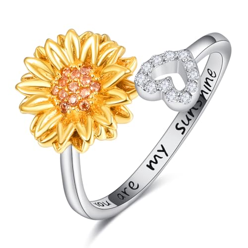 Bague marguerite en argent sterling 925, cadeau de Noël idéal