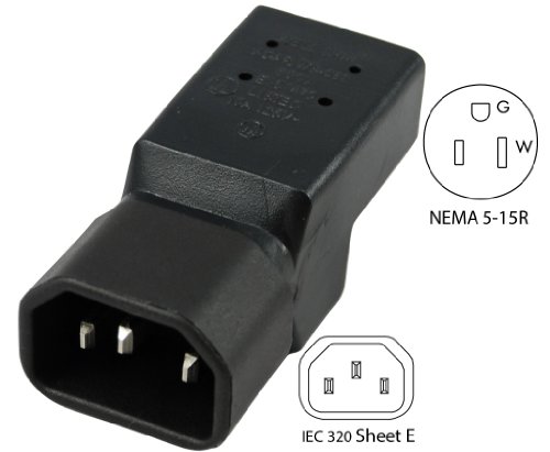 Adaptador Conntek 30130 IEC C14 a NEMA 5-15R 10Amp miniatura 2