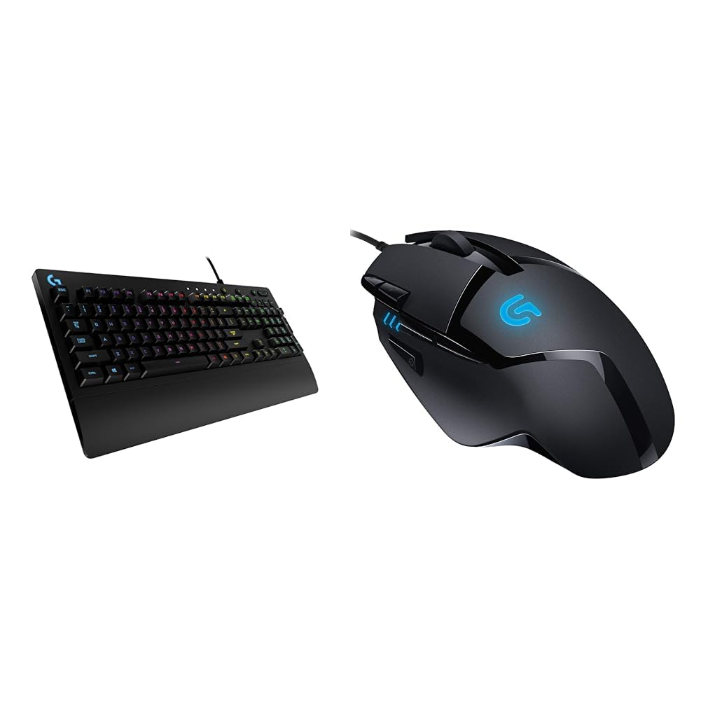 Logitech G213 Prodigy Tastiera Gaming Cablata, LIGHTSYNC RGB, Tasti Retroilluminati & 02 Mouse Gaming Hyperion Fury, 4.000 Dpi, Design Leggero, 8 Pulsanti Programmabili