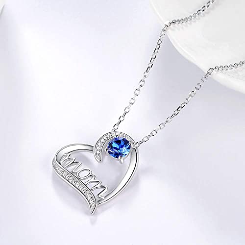 Dorella Birthday Gifts for Women 925 Sterling Silver Mom Necklace for Mom Wife September Birthstones Necklace Blue Sapphire Pink Tourmaline and More Stones Jewelry for Her3