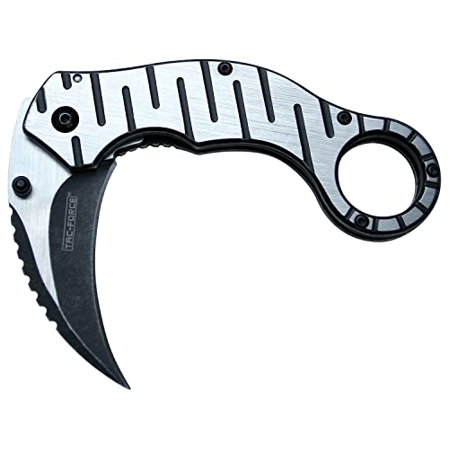 Tac Force TF-952SW Tac-Force- Spring Assisted Folding Pocket Knife – Stonewashed And Satin Finish Stainless Steel Hawkbill Blade And Handle With Pocket Clip, Liner Lock, Tactical thumb #3