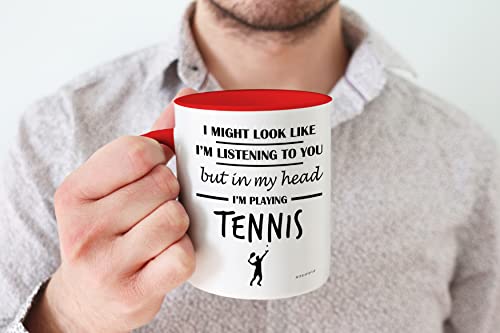 Stuff4 Tennis Gifts for Women Men, in My Head I'm Playing Tennis Mug, Funny Gifts for Players Lover Presents - Image 4