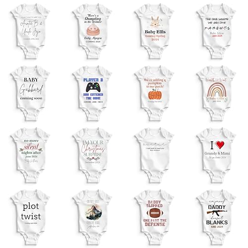 Personalized Pregnancy Announcements & Baby Onesie, Custom Baby Announcement Onesie2