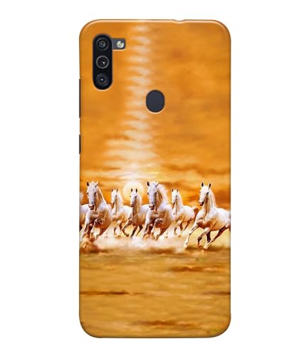 Image of Horse Running Painting Printed Hard Back Case Cover Compatible for Samsung Galaxy M12 / Samsung F12 / Samsung A12 (Multicolor) - D1667