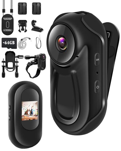 NNYYMH 1080P Bodycam Min con Scheda SD 64GB, Action Cam con...