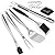 HaSteeL BBQ Grill Accessories 6PCS, Heavy Duty Barbecue Tools Set for Outdoor Grilling Cooking Camping, Stainless Steel Grill Spatula, Tong, Meat Fork, Basting Brush, Cleaning Brush, Man’s Gift