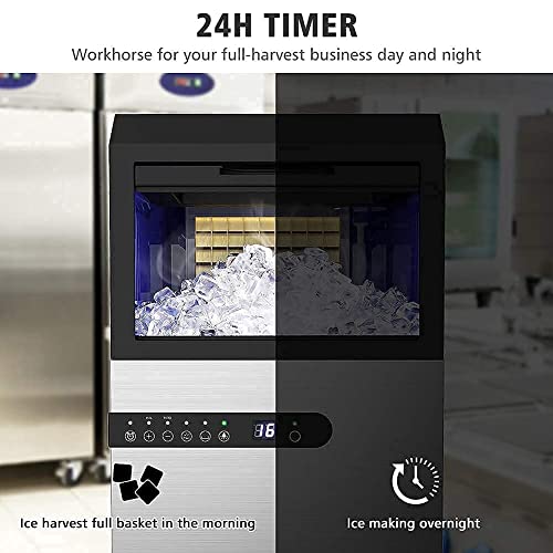 LifePlus 100LBS Self Cleaning Freestanding Commercial Ice Maker Machine Crazymos