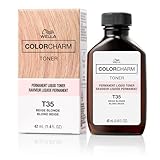 Wella Color Charm Permanent Liquid Creme Hair Color T35 Beige Blonde 42 ml, Neutralize Brass, Free of Parabens, Vegan Formula