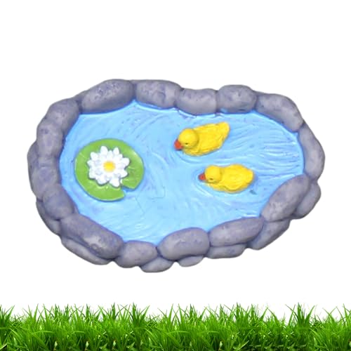 Streysisl Accesorios de jardín en miniatura, accesorios de jardín de hadas para estanque | Paisaje de piscina en miniatura - Accesorios creativos, reutilizables y lindos para jardín de hadas de