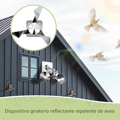 Evite palomas en el techo usando el dispositivo rotatorio reflectante 3