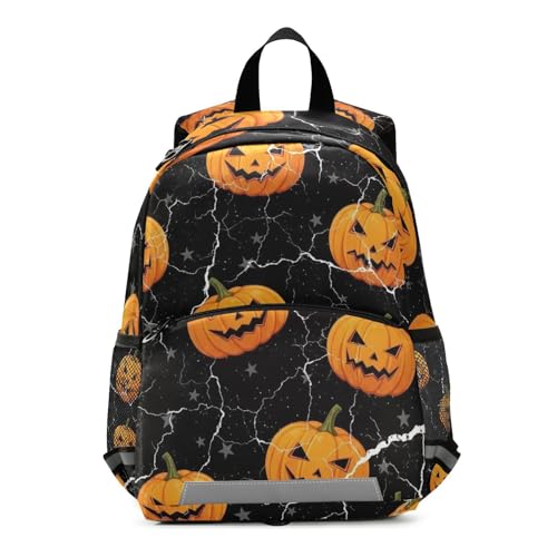Toddler Girl Backpack with Leash, Lantern Pumpkins Little Kid's Backpacks Mini Preschool Backpacks