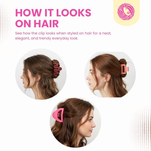 Image of Colorful Hair Claw Clips for Women and Girls | Aesthetic Clutcher Mix Color (6 pc)