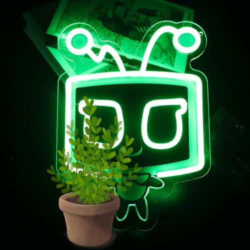 Image of Retro TV Head Neon Sign Dandy Sign Smile TV Character LED Neon Light for Wall Decor, Dimmable Light for Bedroom Bar Wedding Party Children's Room, Christmas Gift for kids