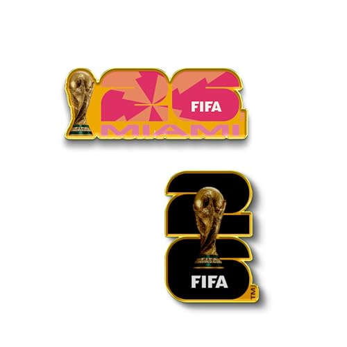 HONAV Paquete de pines de solapa de la Copa Mundial de la FIFA 2026 Miami Host City, recuerdo coleccionable con licencia oficial, regalo y recuerdo de evento (paquete de 2)