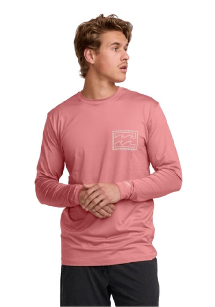 Billabong Men's Crayon Wave Loose Fit Long Sleeve Rashguard 50+ Uv Protection