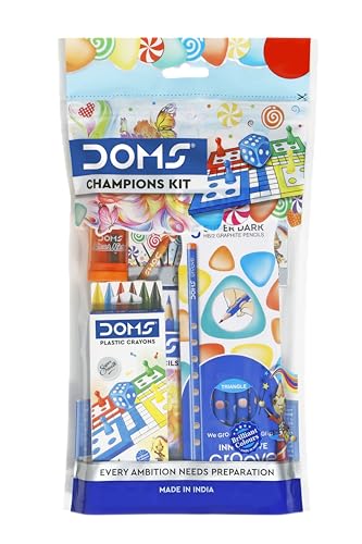 Doms Champions Kit | Perfect Value Pack | Kit for School Essentials | Gifting Range for Kids | Combination of 6 Stationery Items | Pack of 1 - Image 2 thumbnail