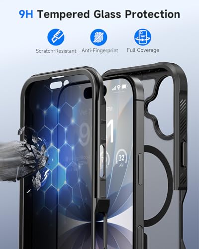 seacosmo for iPhone 17 Case Privacy Screen Protector Black Matte | Full Body Bumper, Built-in Tempered Glass, Camera Lens Protector, Compatible with MagSafe, Shockproof 17 Phone Case, 6.3" - image 7
