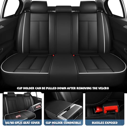Image of Seat Covers for Chevy Silverado 1500 2007-2026 (Black&White,Luxury 5 Seats)