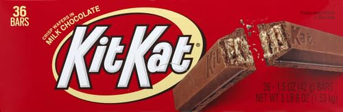 Image of KIT KAT Milk Chocolate Wafer Candy Bars, 1.5 oz (Pack of 72)