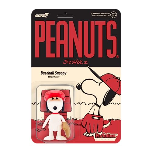Super7 Peanuts Baseball Snoopy - 3.75 In Scale Reaction Figure #TOP13