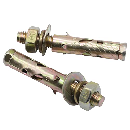 5/8x3-3/4 in Zinc-Plated Steel Sleeve Anchors for Concrete,10 Pcs