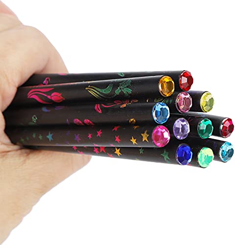 KooingTech 12 Stück Blackwood Hb Bleistift Mit Diamanten, Bleistifte Hb Schwarz Für Schreiben Und Zeichnen Von Kindern Und Studentinnen