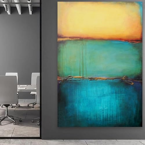 Toile abstraite Mark Rothko Baie d'émeraudes I tableau décoration murale encadré