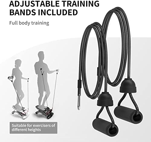 PROIRON Steppers for Exercise, Mini Stepper Machine with Display, Step Exercise Machine with Resistance Bands for Home Workout, Up Down Swing Twist Stepper for Leg Arm Full Body Trainer