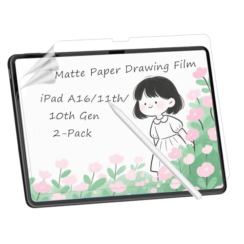 Phimoos [2 Pack Paper Feel Screen Protector for iPad A16/11th/10th Generation (2025/2022 Model, 11/10.9 Inch), Matte PET Paper Screen Protector for Drawing, Writing, Anti-Glare/Anti-Fingerprint