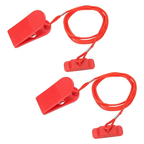 Llave Seguridad Cinta Correr, Universal 2 Piezas Imán Rectángulo Rojo, Accesorio Seguridad Máquina Correr, para Hogar Gimnasio Deportistas Profesionales y Entrenamiento Diario