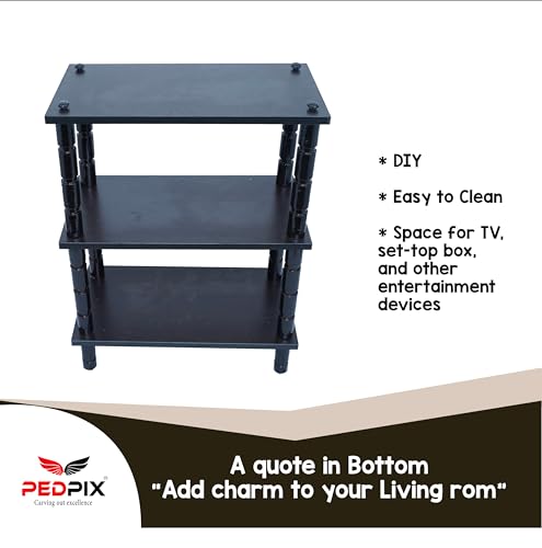 Image of PEDPIX 3 Shelves Multipurpose Storage Cabinet Engineered Wood Book Shelf, Bookcase, Book Rack Stand, Open Book Shelf, Display Unit, Venge (LXBXH:30X60X75cm) DIY(Do-it-Yourself)