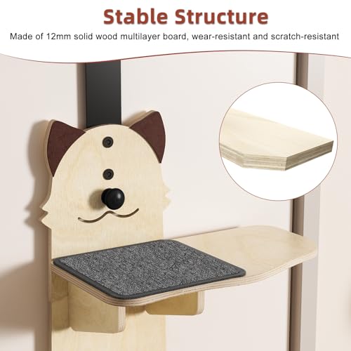 Árbol para gato de puerta con 4 niveles y montaje en pared miniatura 6