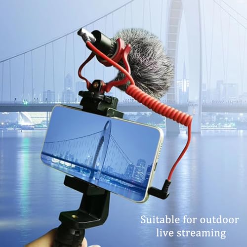 3.5mm Microphone Cable TRS to TRRS, 3.5mm to 3.5mm Audio Coiled Cable Mic Cord Compatible with Rode SC7, Wireless Go, VideoMicro Go, BOYA, Movo & Other External Mic for iphone/Smartphone-1FT - Thumbnail 4